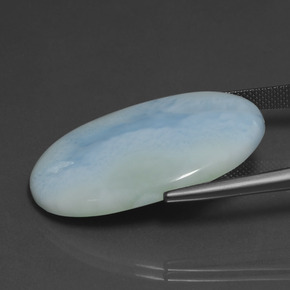 Larimar azul natural de 28,88 ct, corte óvalo, opaco
