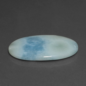 Larimar azul natural de 21,31 ct, corte óvalo, opaco
