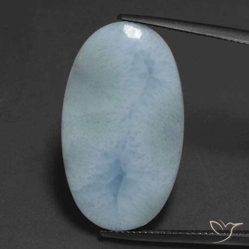 15.06ct Natural Azul claro larimar, Ovalada, Opaco