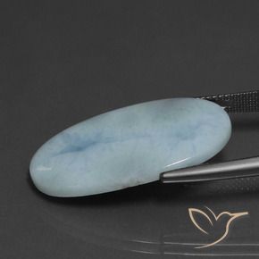 larimar Azul claro natural de 15.06 ct, Ovalada, Opaco