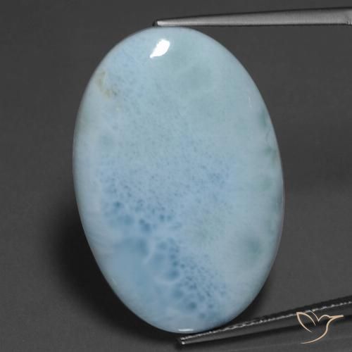 20.33ct Natural Azul claro larimar, Ovalada, Opaco