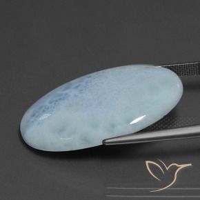 larimar Azul claro natural de 20.33 ct, Ovalada, Opaco