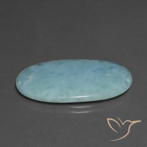 larimar Azul claro natural de 17.78 ct, Corte Óvalo, Opaco