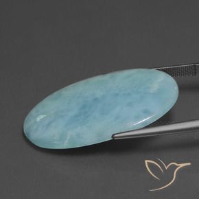 larimar Azul claro natural de 17.78 ct, Corte Óvalo, Opaco