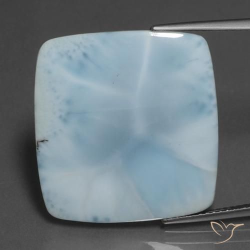 16.38ct Natural Celeste larimar, Forma Cojín, Opaco