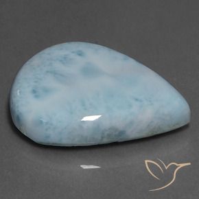 Larimar turquesa natural de 27,41 ct, en forma de pera, opaco