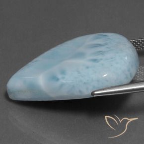 Larimar turquesa natural de 27,41 ct, en forma de pera, opaco