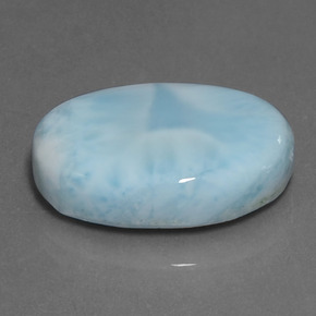 Larimar azul natural de 17,21 ct, corte óvalo, opaco