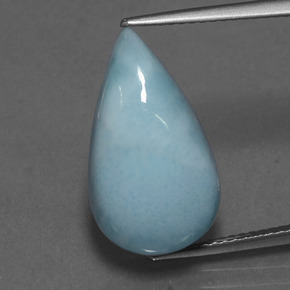 Larimar azul natural de 10,31 ct, en forma de pera, opaco