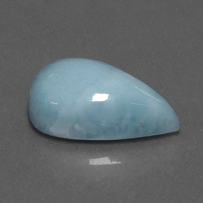 Larimar azul natural de 10,31 ct, en forma de pera, opaco