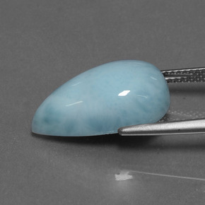 Larimar azul natural de 10,31 ct, en forma de pera, opaco