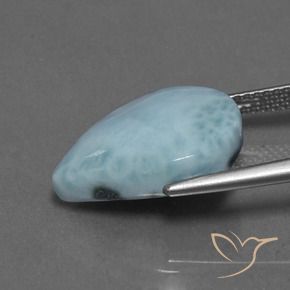 larimar Azul claro natural de 7.69 ct, En forma de pera, Opaco