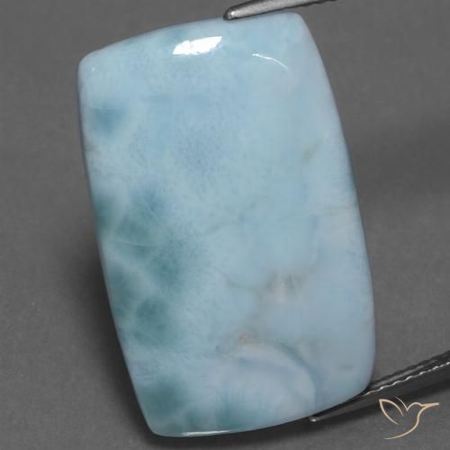 15.43ct Natural Azul verdoso claro larimar, Corte Baguette, Opaco