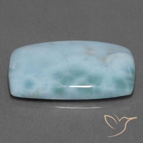 larimar Azul verdoso claro natural de 15.43 ct, Corte Baguette, Opaco