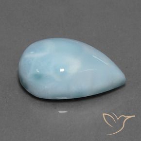 larimar Celeste natural de 16.87 ct, En forma de pera, Opaco