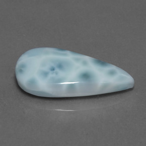 Larimar azul natural de 9,56 ct, en forma de pera, opaco