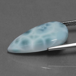 Larimar azul natural de 9,56 ct, en forma de pera, opaco