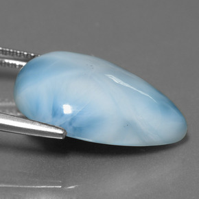 larimar Celeste natural de 14.08 ct, En forma de pera, Opaco