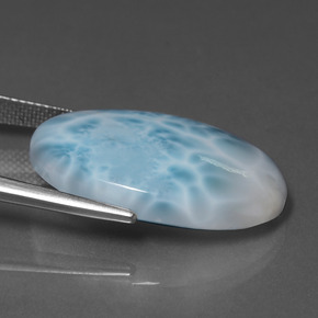larimar Azul natural de 22.03 ct, Corte Óvalo, Opaco