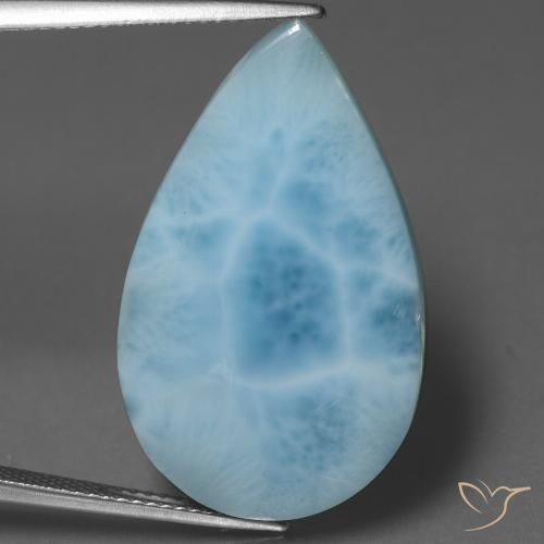 18.24ct Natural Azul agua larimar, En forma de pera, Opaco