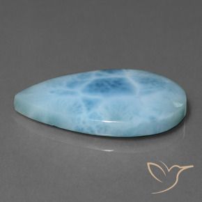 larimar Azul agua natural de 18.24 ct, En forma de pera, Opaco
