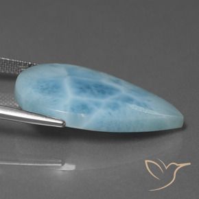 larimar Azul agua natural de 18.24 ct, En forma de pera, Opaco
