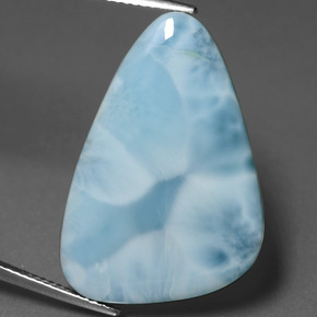 Larimar azul natural de 18,86 ct, forma elegante, opaco