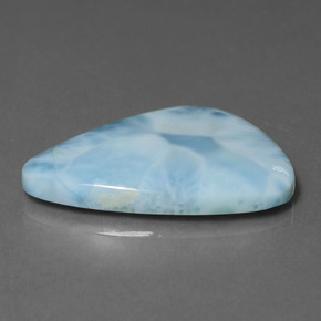 Larimar azul natural de 18,86 ct, forma elegante, opaco