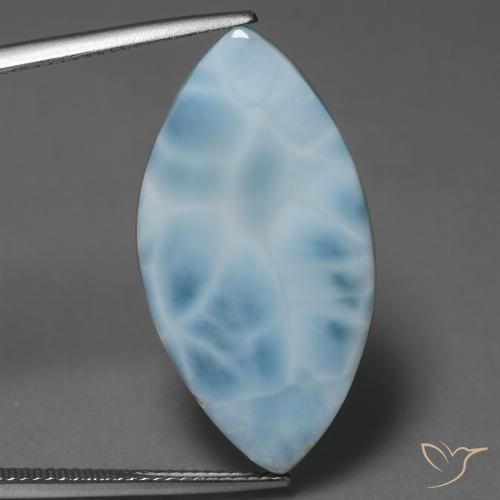 14.85ct Natural Celeste larimar, Marquesa, Opaco