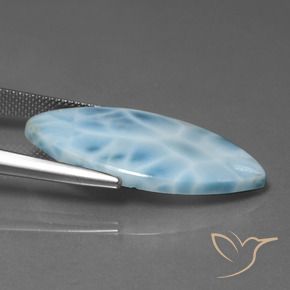 larimar Celeste natural de 14.85 ct, Marquesa, Opaco