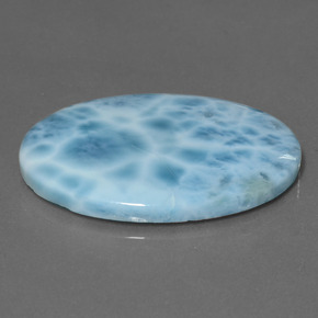 Larimar azul natural de 27,35 ct, corte óvalo, opaco