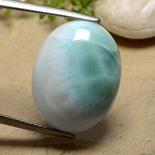 18.93ct Natural Verde azulado claro larimar, Ovalada, Opaco