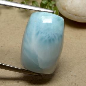 larimar Azul verdoso natural de 10.59 ct, Corte Cojín, Opaco
