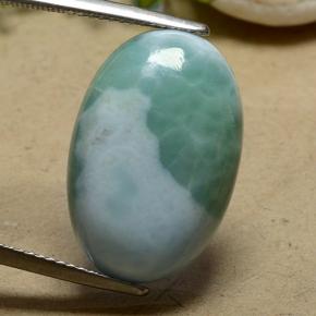 Larimar verde natural de 16,78 ct, corte óvalo, opaco