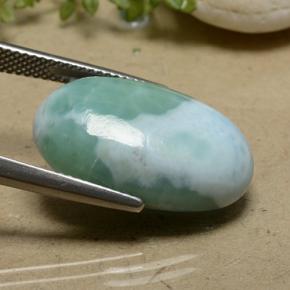 Larimar verde natural de 16,78 ct, corte óvalo, opaco