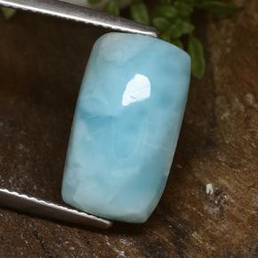 Larimar azul natural de 8,00 ct, corte cojín, opaco
