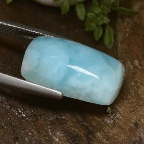 Larimar azul natural de 8,00 ct, corte cojín, opaco