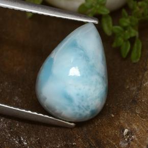 larimar Azul verdoso natural de 6.89 ct, En forma de pera, Opaco