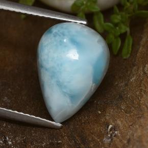 larimar Azul verdoso natural de 6.89 ct, En forma de pera, Opaco