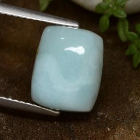 larimar Azul verdoso natural de 4.46 ct, Corte Cojín, Opaco