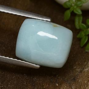 larimar Azul verdoso natural de 4.46 ct, Corte Cojín, Opaco