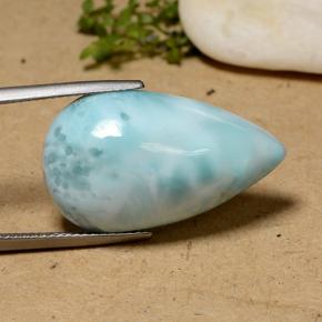 Larimar azul natural de 22,75 ct, en forma de pera, opaco