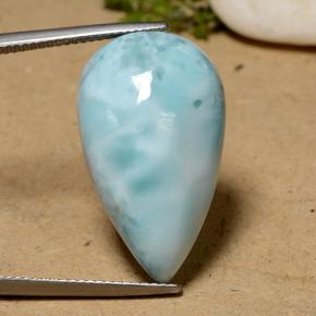 Larimar azul natural de 22,75 ct, en forma de pera, opaco