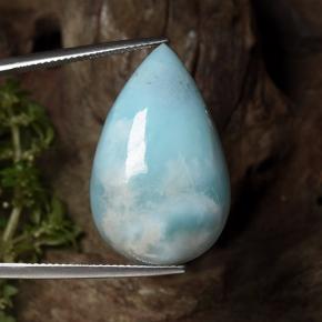 Larimar azul natural de 27,48 ct, en forma de pera, opaco