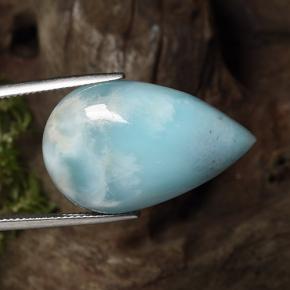 Larimar azul natural de 27,48 ct, en forma de pera, opaco