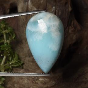 Larimar azul natural de 27,48 ct, en forma de pera, opaco