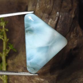 Larimar azul natural de 24,61 ct, trillón, opaco
