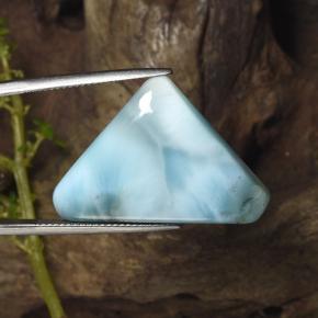 Larimar azul natural de 24,61 ct, trillón, opaco