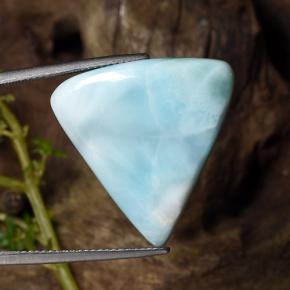 Larimar azul natural de 25,27 ct, trillón, opaco