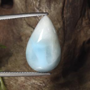 Larimar azul natural de 13,07 ct, en forma de pera, opaco